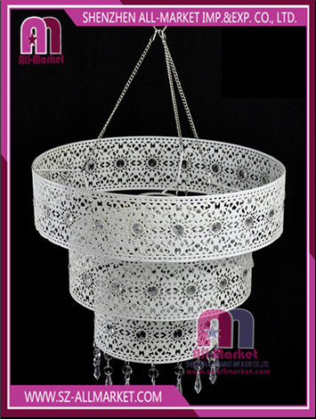 White Hollow Out Metal Chandelier LT1670