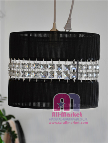 Black Voile Beaded Lampshades AMN1025-6