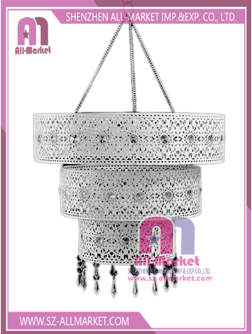 White Hollow Out Metal Lamp Shades
