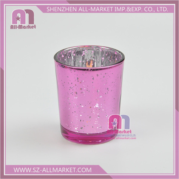 The starry sky glass candle cup plating mei red.jpg