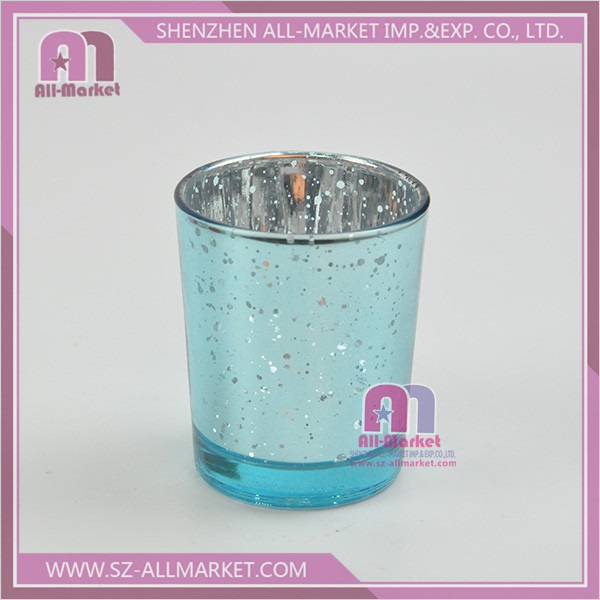 The starry sky glass candle cup plating blue.jpg