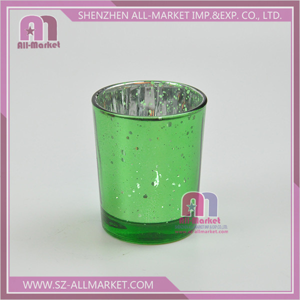 The starry sky glass candle cup plating green.jpg